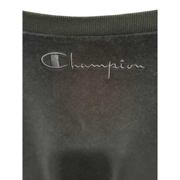 Champion Velour Sweatshirt Crewneck in Navy Blue Ribbed Hem and Sleeves Mens XL - Picture 4 of 10